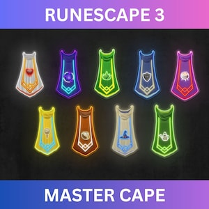 Choose Your Runescape 3 Master Skillcape LED SIGN | Runescape Gift | OSR | Runescape Cape | Osrs Merch | Old School Runescape Skill Cape