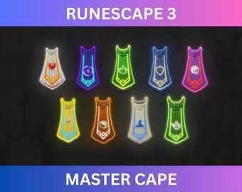 Choose Your Runescape 3 Master Skillcape LED SIGN | Runescape Gift | OSR | Runescape Cape | Osrs Merch | Old School Runescape Skill Cape