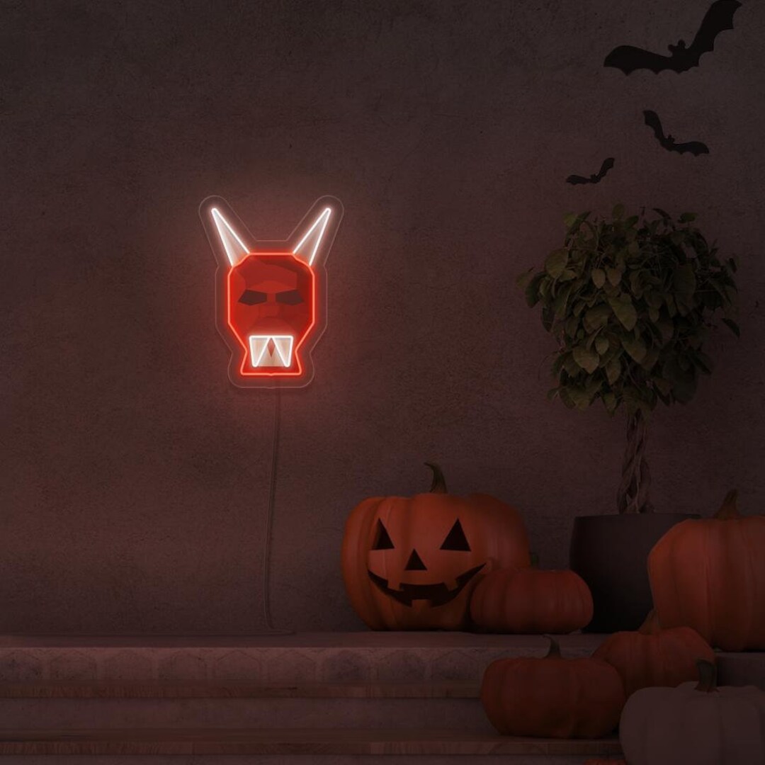 Scary Halloween Mask Runescape Led Sign Osrs Gift for Etsy