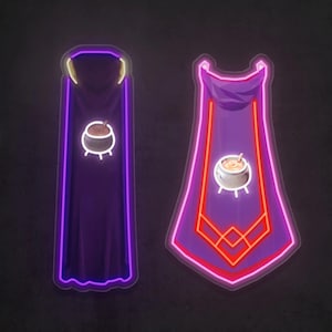 Runescape 3 Cooking Master Cape (t) Neon Led Sign | Runescape Gift OSR | Runescape Cape | Osrs Merch | Old School Runescape Skill Cape