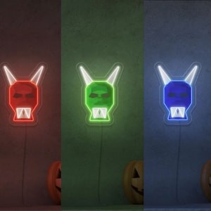 OSRS Halloween Mask Neon Led Light Acrylic Sign | Old School Runescape Wall Art Decor for OSRS fans | Osr & Runescape 3 Merch Gift