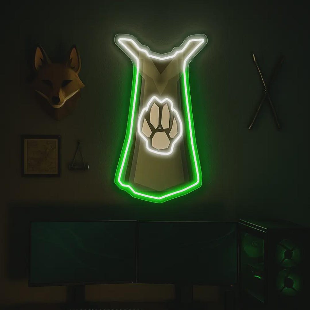 OSRS Hunter Max Skillcape LED Neon Sign: Old School Runescape Desk ...