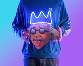 Runescape Wise Old Man Einstein Neon LED Sign | OSRS Wall Art Decor