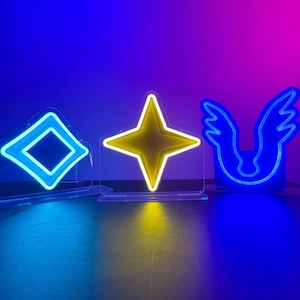 Runescape God Symbols Neon Led Light Acrylic Sign | Old School Runescape Wall Art Decor for OSRS fans | Osr & Runescape 3 Merch Gift