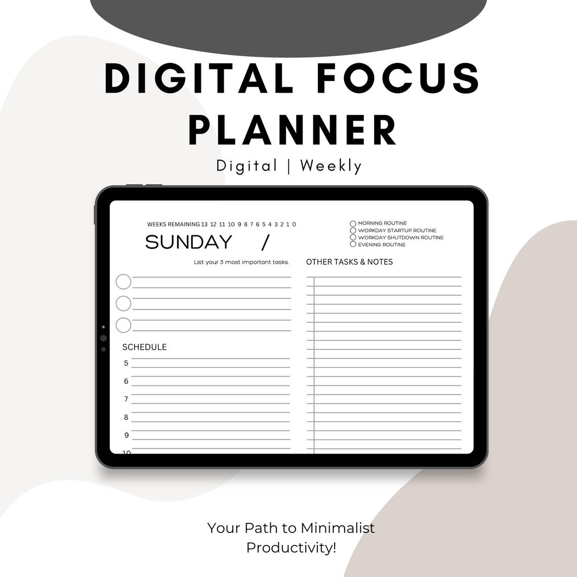 Focus Layout Digital Focus Planner: Weekly Template for Maximum Productivity - Etsy