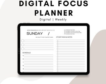 Digital Focus Planner: Weekly Template for Maximum Productivity
