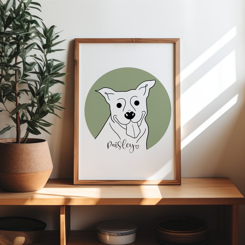 Custom Digital Pet Portrait Drawing From Photo Dog Sketch From Photo Personalised Cute Dog Artwork Puppy Portrait Gift Smiling Dog image 6