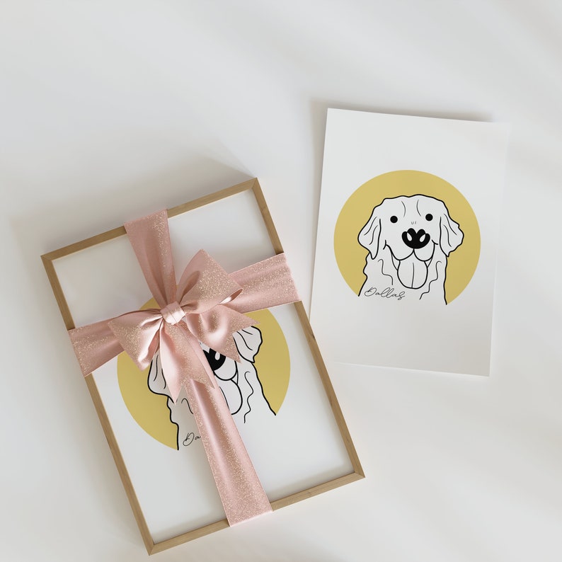 Custom Digital Pet Portrait Drawing From Photo Dog Sketch From Photo Personalised Cute Dog Artwork Puppy Portrait Gift Smiling Dog image 8