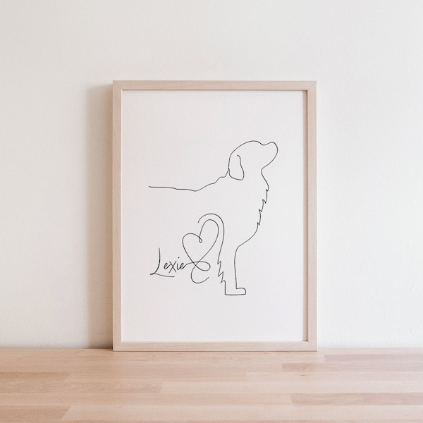 Personalised Bernese Mountain Dog Digital Portrait | Bernese Dog Line Drawing Gift | Bernese Puppy Outline | Bernese Mountain Dog Silhouette