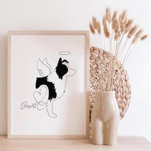 Personalised Border Collie Memorial Portrait | Sheepdog Angel Loss Keepsake Gift (Digital Download)