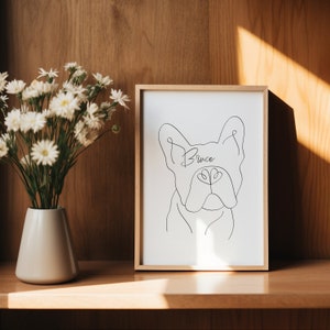 Custom Pet Portrait Line Art From Photo Digital Print Minimalist Pet Drawing Sketch Photo Custom Dog Outline Pet Face Portrait image 2