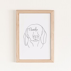 Custom Pet Portrait Line Art From Photo Digital Print Minimalist Pet Drawing Sketch Photo Custom Dog Outline Pet Face Portrait image 8