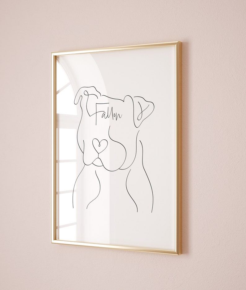 Custom Pet Portrait Line Art From Photo Digital Print Minimalist Pet Drawing Sketch Photo Custom Dog Outline Pet Face Portrait image 7