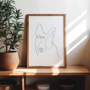 Custom Pet Portrait Line Art From Photo Digital Print Minimalist Pet Drawing Sketch Photo Custom Dog Outline Pet Face Portrait image 4