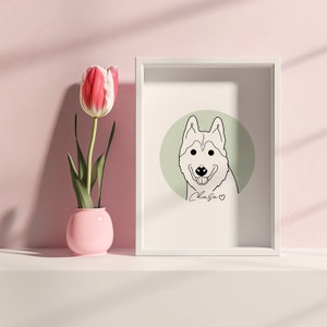 Custom Digital Pet Portrait Drawing From Photo Dog Sketch From Photo Personalised Cute Dog Artwork Puppy Portrait Gift Smiling Dog image 2