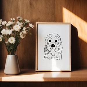 Custom Digital Pet Portrait Drawing From Photo Dog Sketch From Photo Personalised Cute Dog Artwork Puppy Portrait Gift Smiling Dog image 4