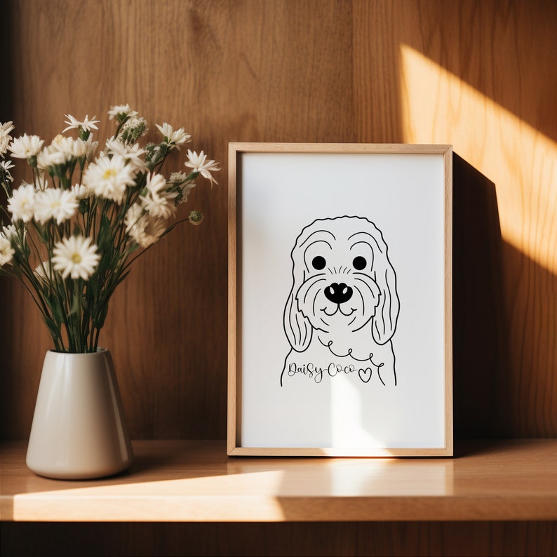 Custom Digital Pet Portrait Drawing From Photo Dog Sketch From Photo Personalised Cute Dog Artwork Puppy Portrait Gift Smiling Dog image 4