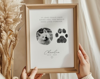 Custom Digital Paw Print and Photo | Dog Paw Print | Paw Print | Dog Memorial Paw Print | Cat Memorial Paw Print | Pet Loss Bereavement Gift