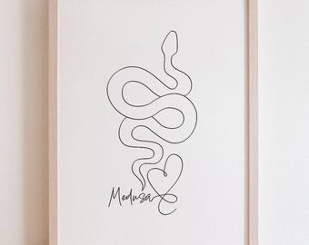 Personalised Snake Portrait | Snake Line Art Drawing | Pet Snake Memorial Gift (Digital Download)