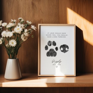 Custom Paw and Nose Print From Photo Dog Paw Nose Print Cat Paw Nose Print Dog Memorial Paw Print Cat Memorial Paw Print Pet Loss image 4