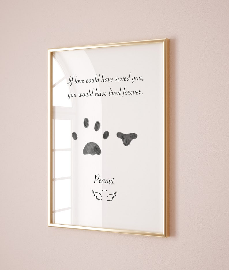 Custom Paw and Nose Print From Photo Dog Paw Nose Print Cat Paw Nose Print Dog Memorial Paw Print Cat Memorial Paw Print Pet Loss image 5