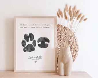 Custom Paw and Nose Print From Photo | Dog Paw Nose Print | Cat Paw Nose Print | Dog Memorial Paw Print | Cat Memorial Paw Print | Pet Loss