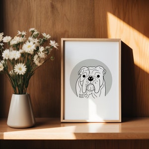 Custom Digital Pet Portrait Drawing From Photo Dog Sketch From Photo Personalised Cute Dog Artwork Puppy Portrait Gift Smiling Dog image 7