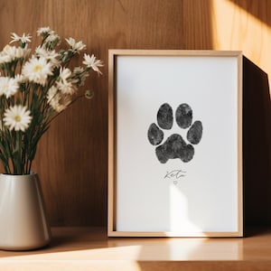 Custom Dog Paw Print From Photo | Digital Dog Paw Print | New Puppy Paw Print Gift | Dog Loss Memorial Paw Print Gift | Dog Keepsake Gift
