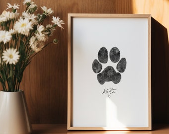 Individueller Hundepfotenabdruck vom Foto | Digitaler Hundepfoten Abdruck | Neu Welpe Pfotenabdruck Geschenk | Hundeverlust Erinnerungspfote Abdruck Geschenk | Hund Andenken Geschenk