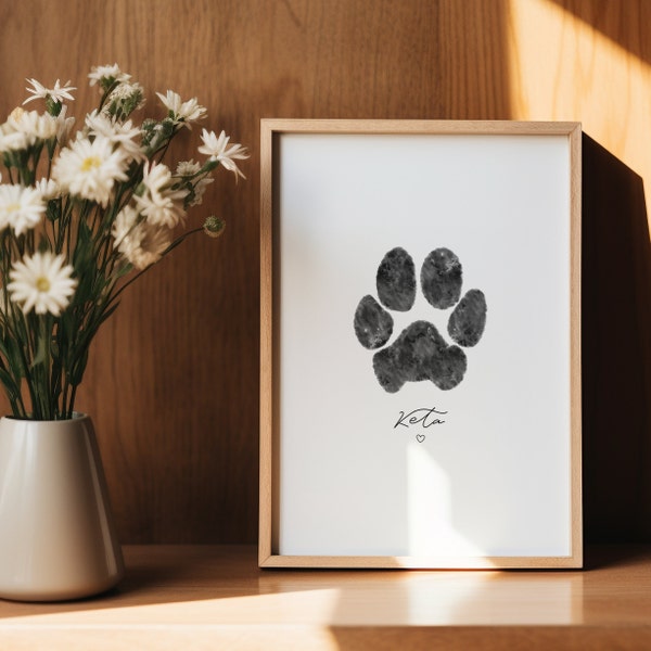 Custom Dog Paw Print From Photo | Digital Dog Paw Print | New Puppy Paw Print Gift | Dog Loss Memorial Paw Print Gift | Dog Keepsake Gift