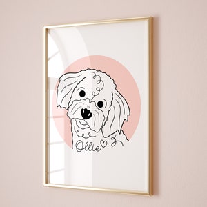 Custom Digital Pet Portrait Drawing From Photo Dog Sketch From Photo Personalised Cute Dog Artwork Puppy Portrait Gift Smiling Dog image 5