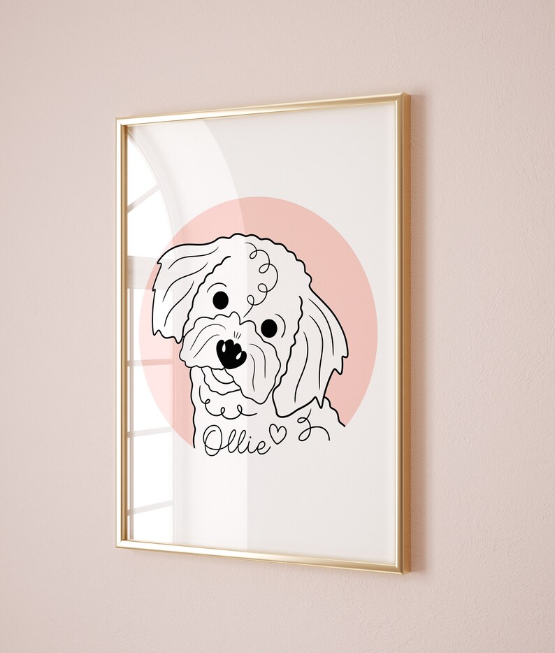Custom Digital Pet Portrait Drawing From Photo Dog Sketch From Photo Personalised Cute Dog Artwork Puppy Portrait Gift Smiling Dog image 5
