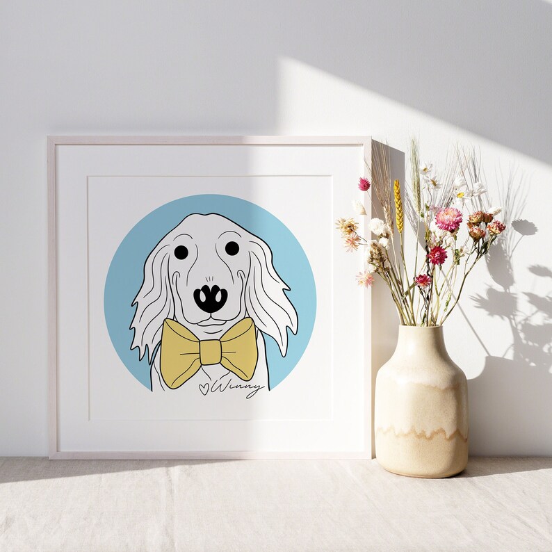 Custom Digital Pet Portrait Drawing From Photo Dog Sketch From Photo Personalised Cute Dog Artwork Puppy Portrait Gift Smiling Dog image 3