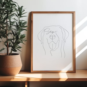 Personalised Labrador Puppy Dog Minimalist Digital Portrait | Labrador Dog Face Line Art Drawing | Labrador Gift | Labrador Face With Name