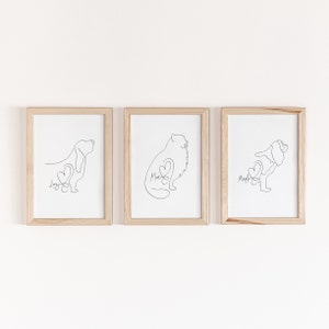Custom Digital Pet Line Art Print | Minimalist Pet Drawing | Custom Dog Outline Gift | Minimalist Dog Portrait | Pet Tattoo Outline Drawing