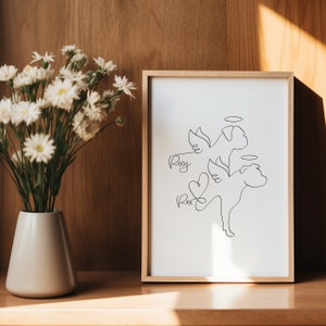 Personalised 2 Pet Memorial Digital Portrait | Loss of 2 Dogs | Loss of 2 Cats | Dog and Cat Loss | Multiple Pet Memorial Gift Drawing