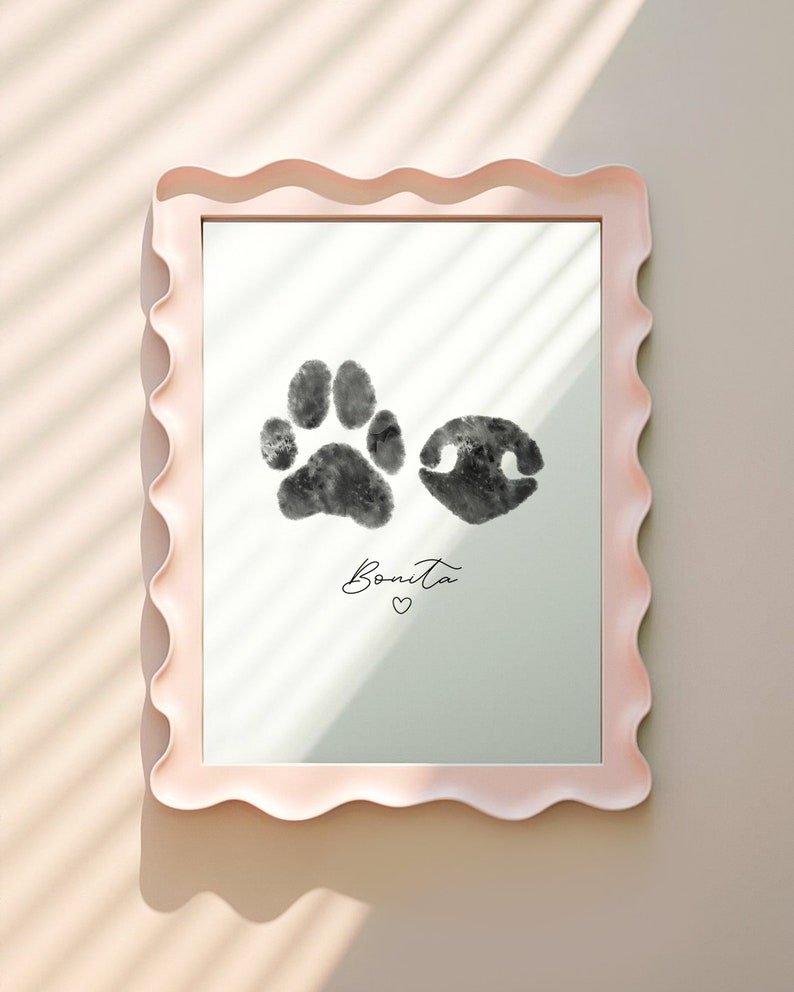Custom Paw and Nose Print From Photo Dog Paw Nose Print Cat Paw Nose Print Dog Memorial Paw Print Cat Memorial Paw Print Pet Loss image 3