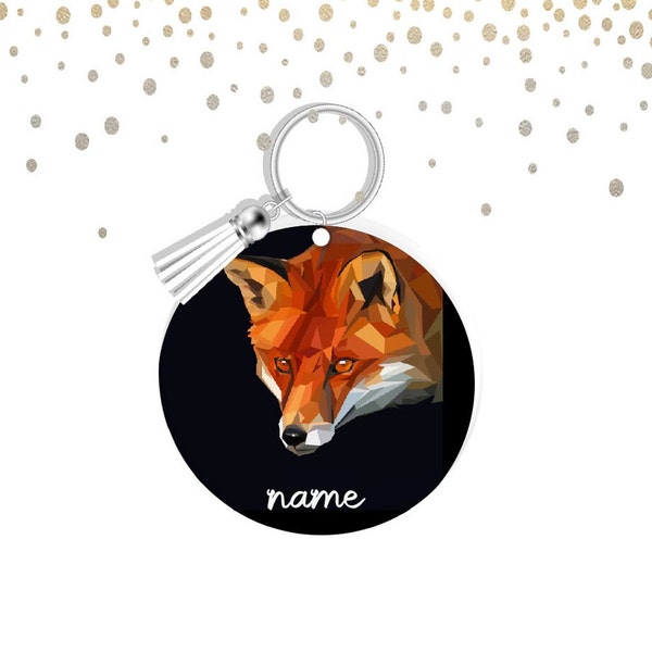 fox gift, fox keyring, birthday gift, personalised keyring, gift for a friend, animal gift, sale, gifts under 10 pound, cute gift