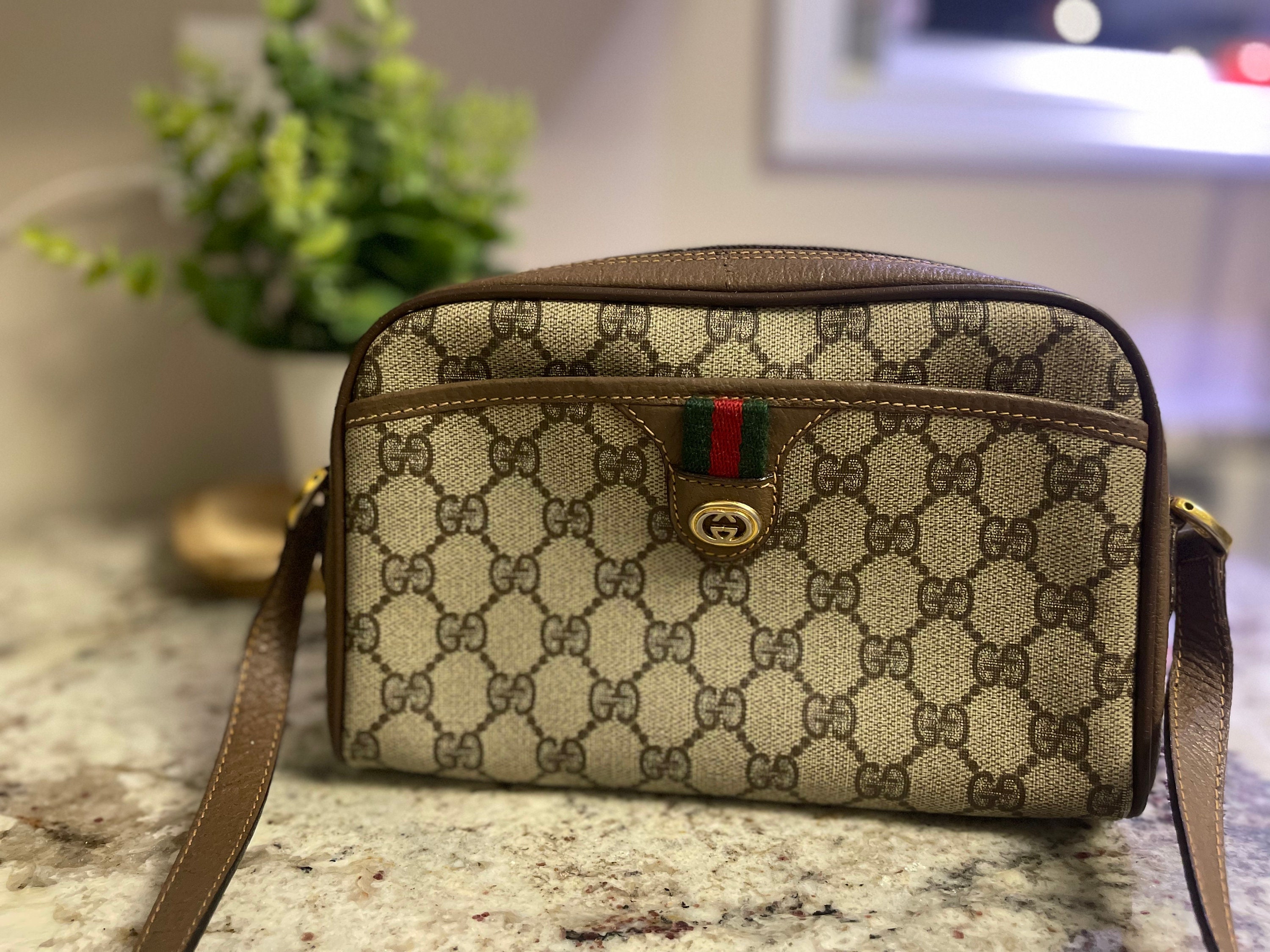 Authenticated Used GUCCI Gucci Sherry Line Shoulder Bag 181092 GG Canvas  Leather Beige Brown Diagonal Hanging 