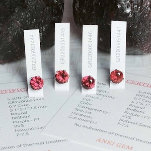 Pink Rhodolite garnet stud earrings, genuine gemstone earrings, silver studs earrings,January birthstone jewelry, rose colored garnet
