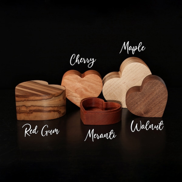 Solid Wood Heart Box