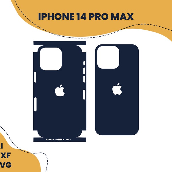 Apple iPhone 14 Pro Max cutting template for skin and sticker - cutting template Ai SVG DFX Vector Cut File for Cricut