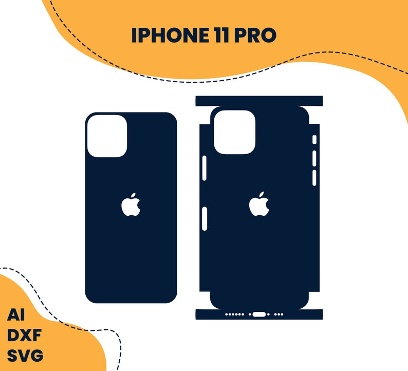 Apple iPhone 11 Pro Cutting Template for Skin and Sticker - Cutting ...