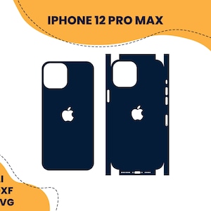 Apple iPhone 12 Pro Max-snijsjabloon voor skin en sticker: snijsjabloon Aİ SVG DFX-vectorsnijbestand voor Cricut