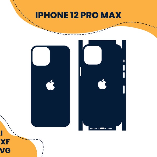 Apple iPhone 12 Pro Max cutting template for skin and sticker - cutting template Aİ SVG DFX Vector Cut File for Cricut