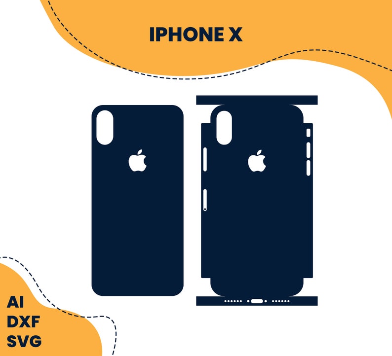 Apple iPhone X Cutting Template for Skin and Sticker - Cutting Template ...
