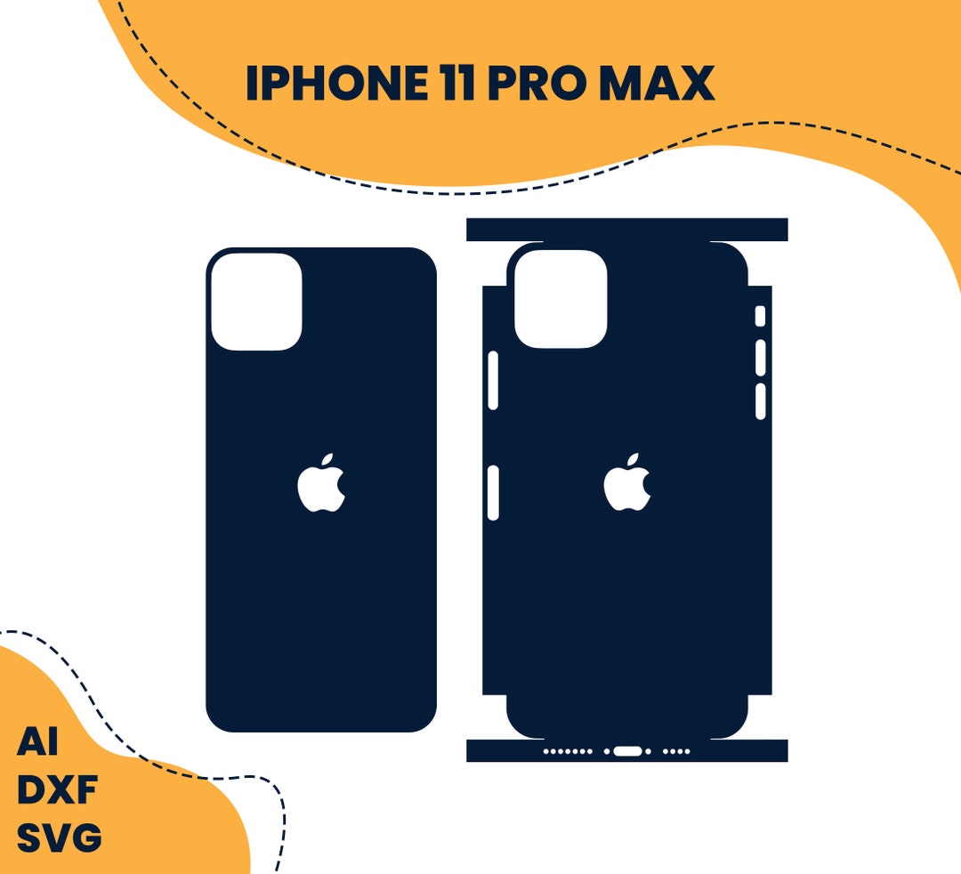Apple iPhone 11 Pro Max Cutting Template for Skin and Sticker - Cutting ...