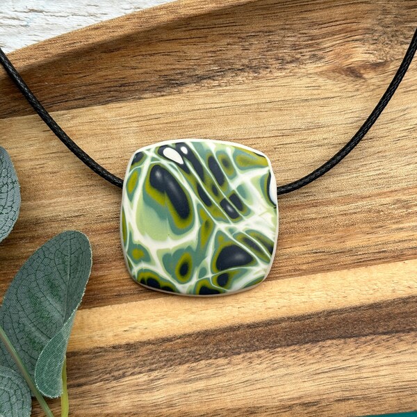Bold Handmade Polymer Clay Pendant
