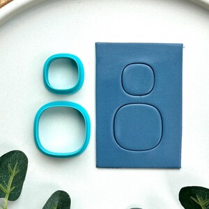 Rounded Square Polymer Clay Cutters - Soft Organic Square, Minimalist Geometric Sharp Edge Tools For Jewellery Making