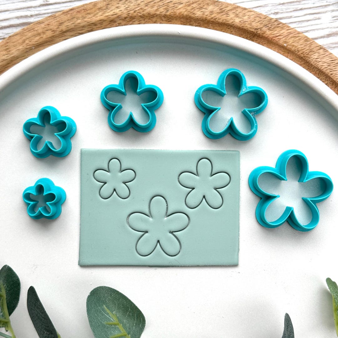 Daisy Thread Cutter Funky Daisy Flower Polymer Clay Cutters: 5 Sizes, Minimalist Daisy ...